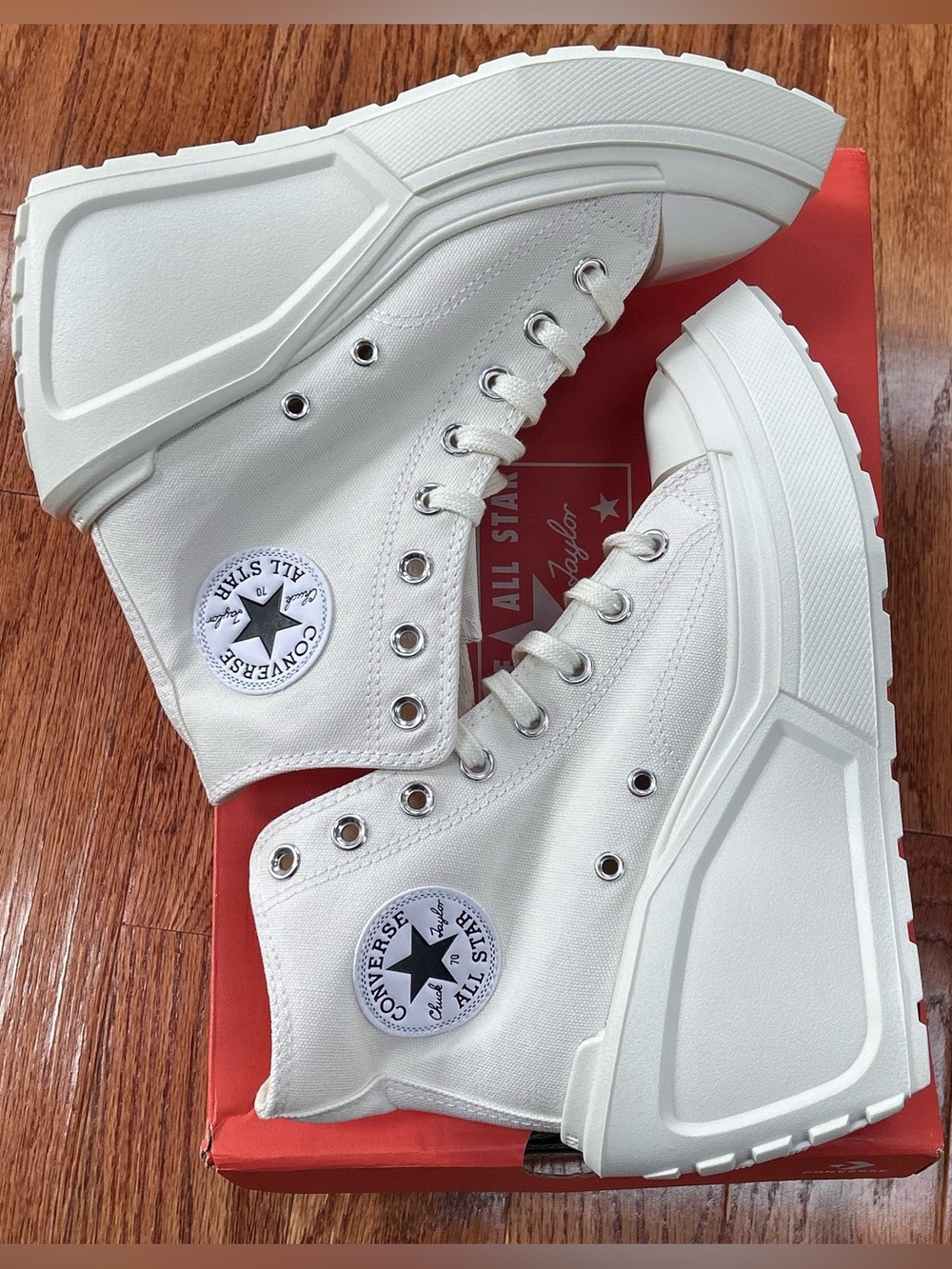 Womens CONVERSE CHUCK 70 DE LUXE WEDGE A06479C EGRET Size 7 White Egret Black